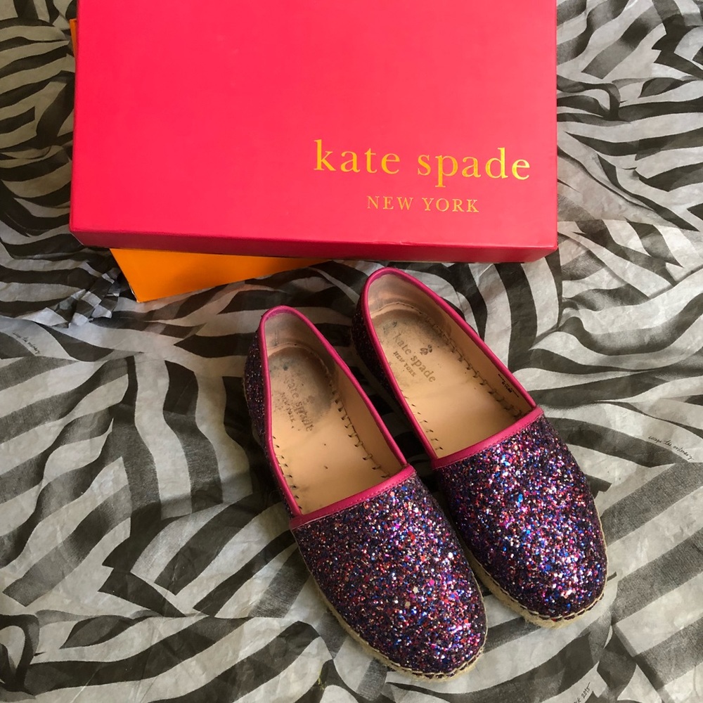 Kate Spade Glitter Espadrilles Pink Purple Blue